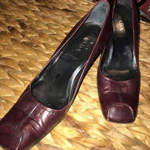 Prada heels. Minimal scuffs average wear on sole.